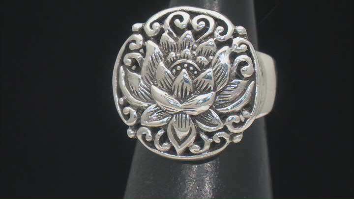 Sterling Silver Lotus Flower Ring Video Thumbnail