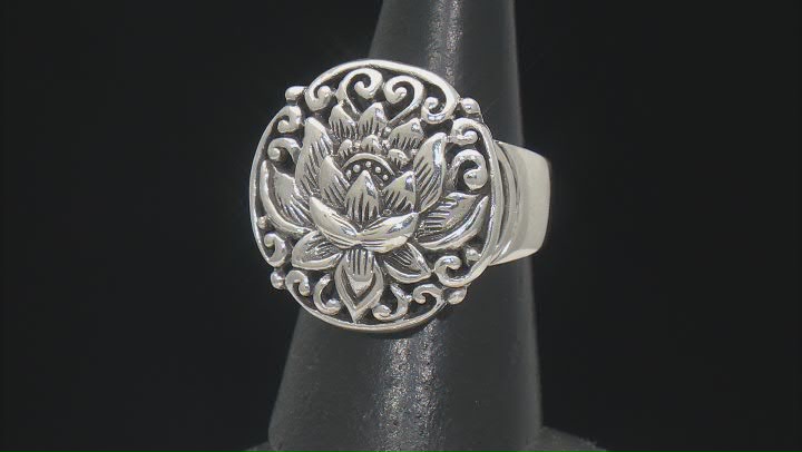 Sterling Silver Lotus Flower Ring Video Thumbnail