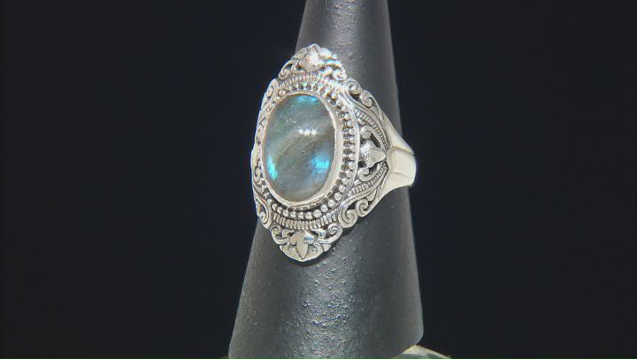 Labradorite Sterling Silver Solitaire Ring Video Thumbnail