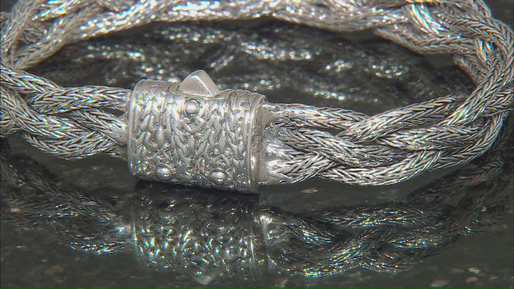 Sterling Silver Braided Chain Bracelet Video Thumbnail
