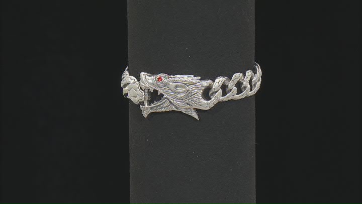 Red Garnet Sterling Silver Dragon Bracelet .012ctw Video Thumbnail