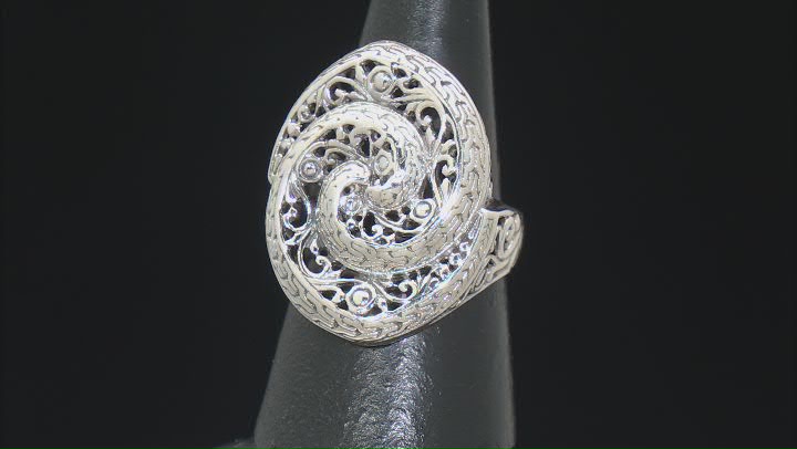 Sterling Silver Swirl Textured Ring Video Thumbnail
