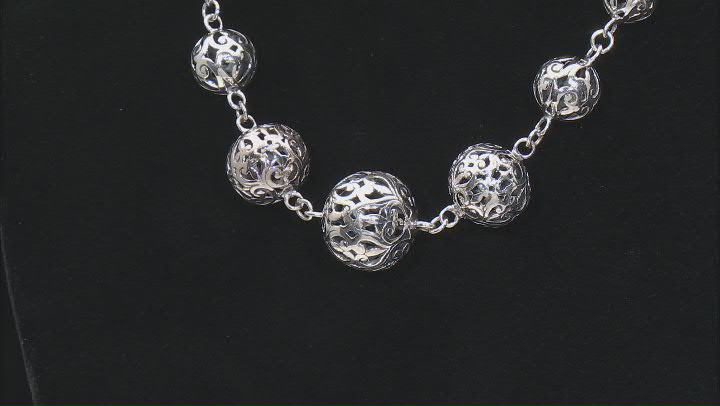 Sterling Silver Ball Station Necklace Video Thumbnail