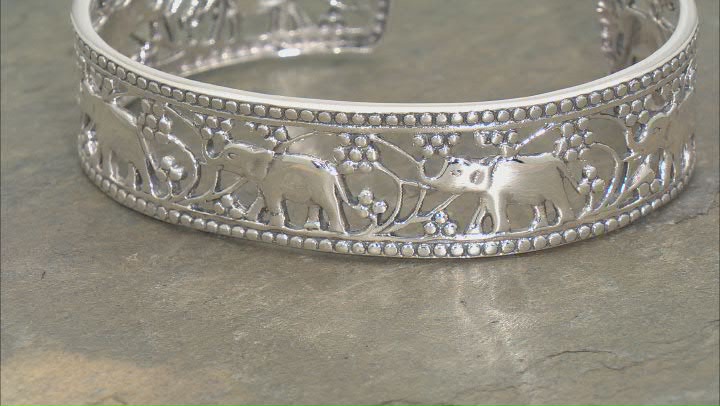 Sterling Silver Elephant Cuff Bracelet Video Thumbnail