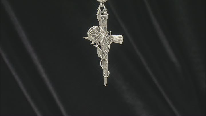 Sterling Silver Cross Enhancer Pendant Video Thumbnail