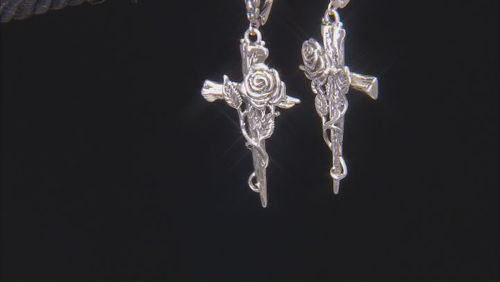 Sterling Silver Cross Dangle Earrings Video Thumbnail