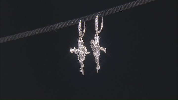 Sterling Silver Cross Dangle Earrings Video Thumbnail