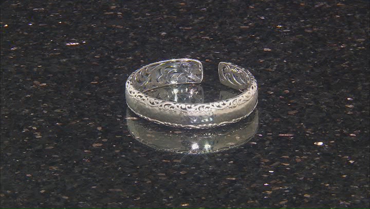 Sterling Silver Filigree & Hammered Cuff Bracelet Video Thumbnail