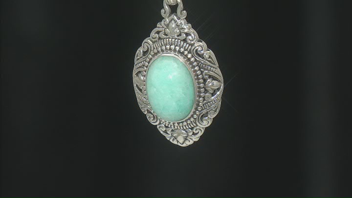 Amazonite Sterling Silver Pendant 14x10mm Video Thumbnail