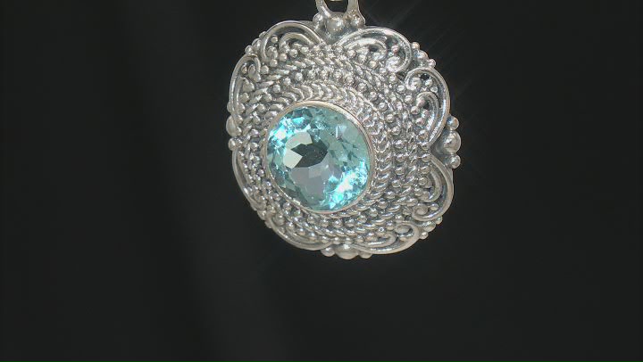 Sky Blue Topaz Sterling Silver Beaded Pendant 4.00ct Video Thumbnail