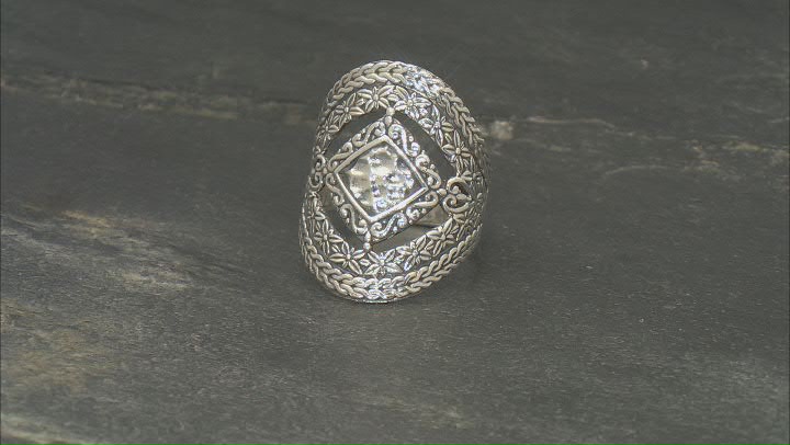 Sterling Silver Statement Floral Ring Video Thumbnail