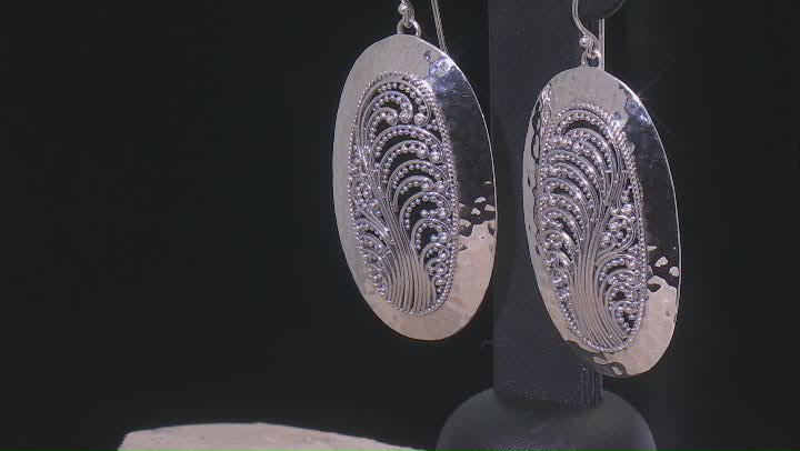 Sterling Silver Hammered & Filigree Medallion Earrings Video Thumbnail