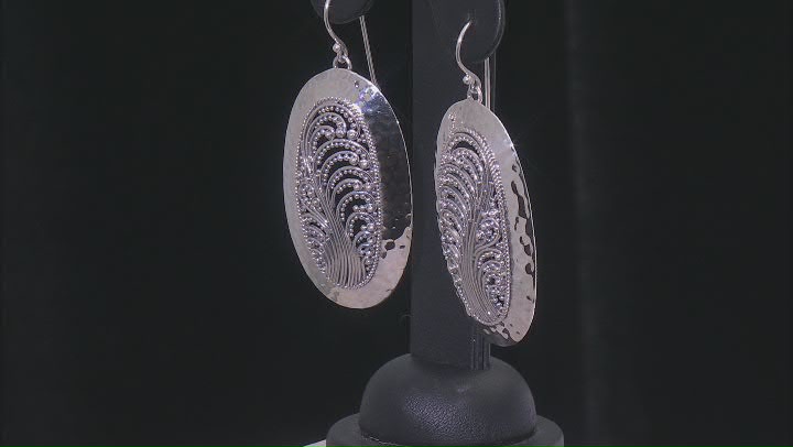 Sterling Silver Hammered & Filigree Medallion Earrings Video Thumbnail