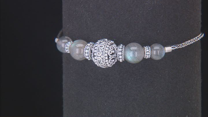 6-8mm Labradorite Sterling Silver Beaded Bracelet Video Thumbnail