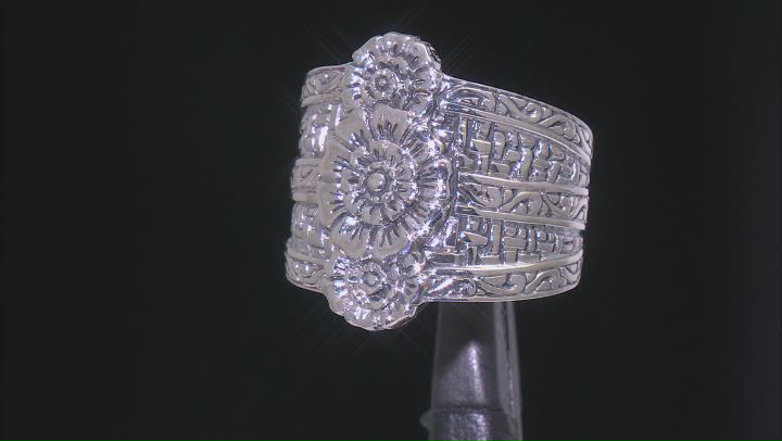 Sterling Silver Floral Statement Ring Video Thumbnail