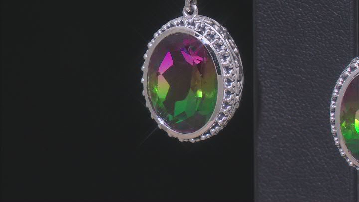 Watermelon Quartz Triplet Sterling Silver Beaded Earrings 15.88ctw Video Thumbnail