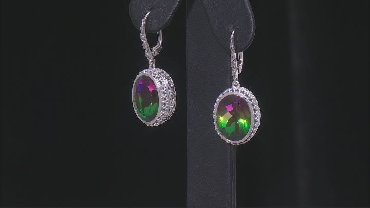 Watermelon Quartz Triplet Sterling Silver Beaded Earrings 15.88ctw Video Thumbnail