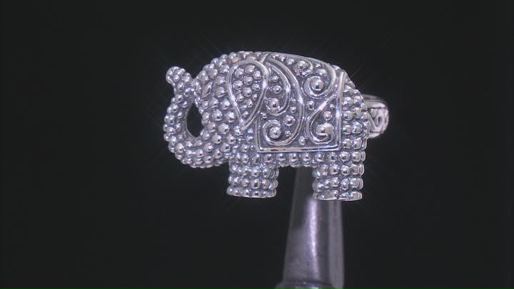 Sterling Silver Textured Elephant Ring Video Thumbnail