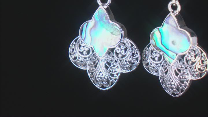 Abalone Shell Sterling Silver Filigree Earrings Video Thumbnail