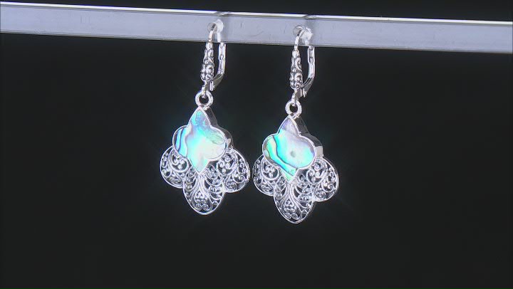 Abalone Shell Sterling Silver Filigree Earrings Video Thumbnail