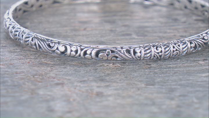 Sterling Silver Filigree Bangle Bracelet Video Thumbnail