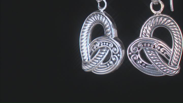 Sterling Silver Intertwined Heart Earrings Video Thumbnail