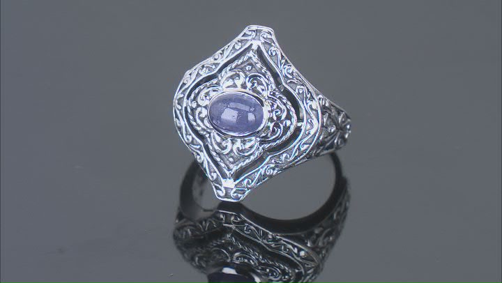 Tanzanite Sterling Silver Ring 6x4mm Video Thumbnail