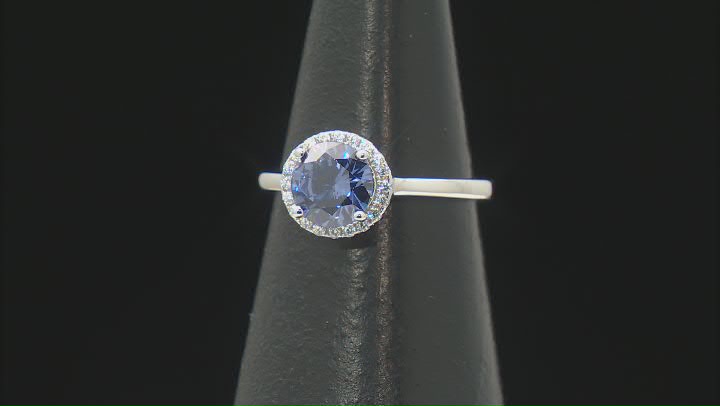 Blue And White Cubic Zirconia Rhodium Over Sterling Silver Ring 2.40ctw Video Thumbnail