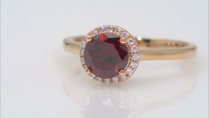 Red And White Cubic Zirconia 18k Yellow Gold Over Silver Ring 2.25ctw Video Thumbnail