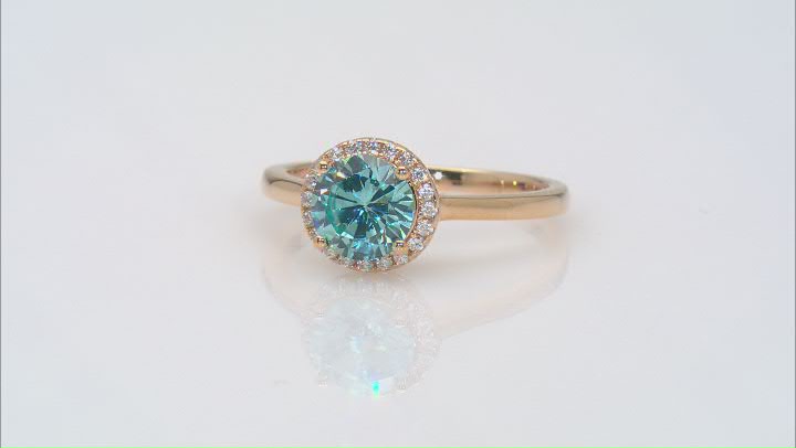 Light Blue And White Cubic Zirconia 18k Yellow Gold Over Sterling Silver Ring 2.29ctw Video Thumbnail