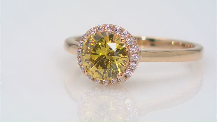 Yellow And White Cubic Zirconia 18k Yellow Gold Over Sterling Silver Ring 2.48ctw Video Thumbnail
