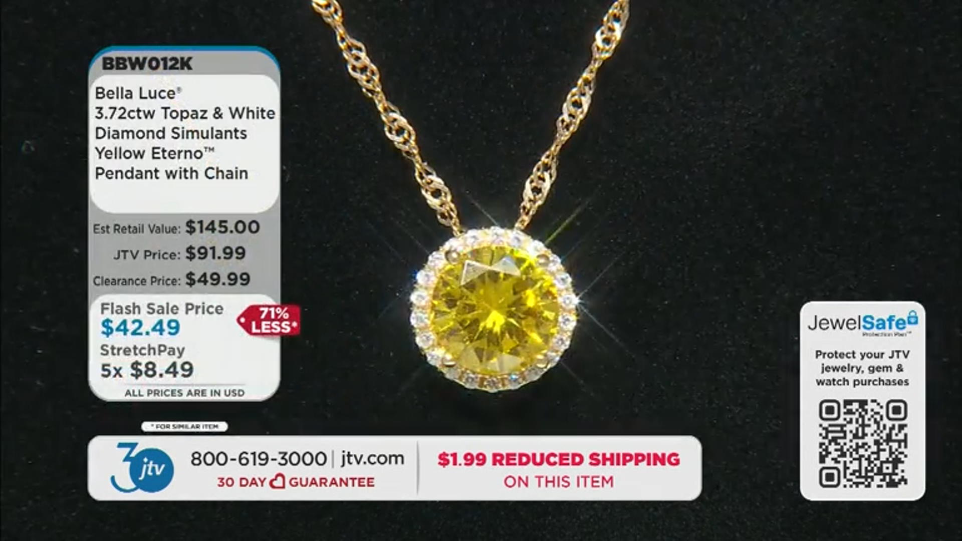 Yellow And White Cubic Zirconia 18k Yellow Gold Over Sterling Silver Pendant With Chain 3.72ctw Video Thumbnail