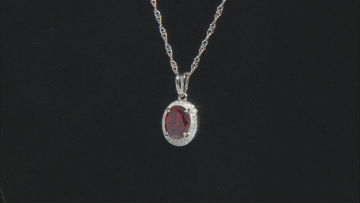 Red And White Cubic Zirconia Rhodium Over Sterling Silver Pendant With Chain 3.26ctw Video Thumbnail