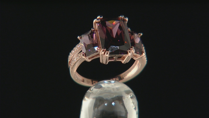 Blush And White Cubic Zirconia 18k Rose Gold Over Silver Ring 9.75ctw Video Thumbnail