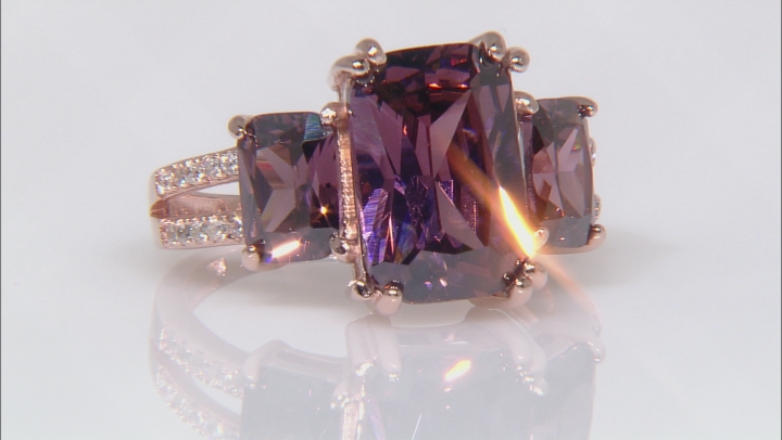 Blush And White Cubic Zirconia 18k Rose Gold Over Silver Ring 9.75ctw Video Thumbnail