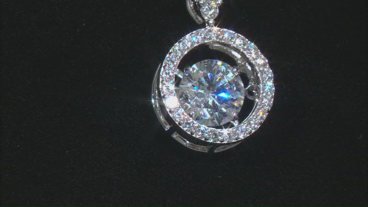 White Cubic Zirconia Rhodium Over Sterling Silver Pendant With Chain 2.15ctw Video Thumbnail