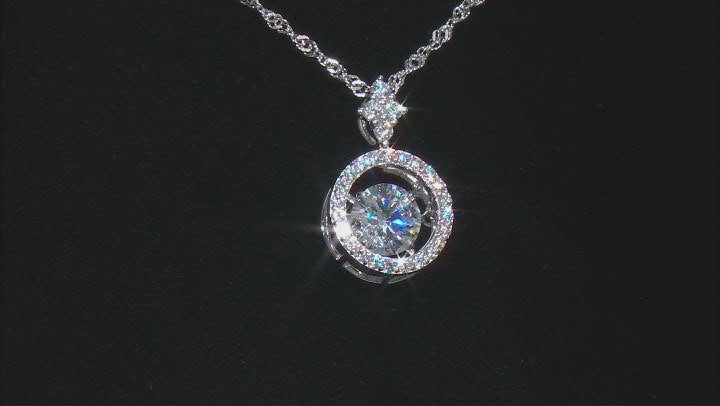 White Cubic Zirconia Rhodium Over Sterling Silver Pendant With Chain 2.15ctw Video Thumbnail