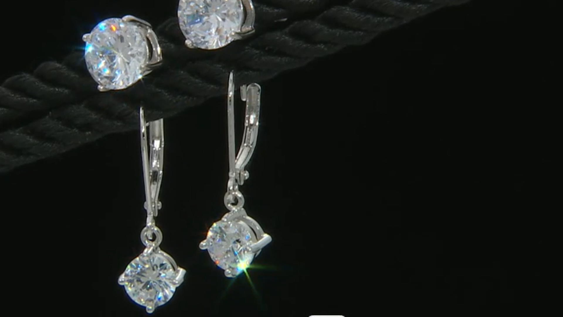 white cubic zirconia rhodium over sterling silver earrings set 9.78ctw Video Thumbnail