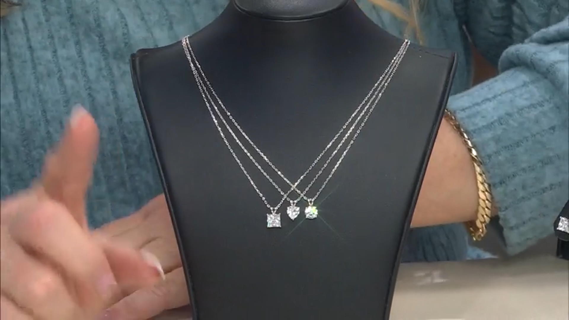 White Cubic Zirconia Rhodium Over Sterling Silver Jewelry Set Of 6 - 13.72ctw Video Thumbnail