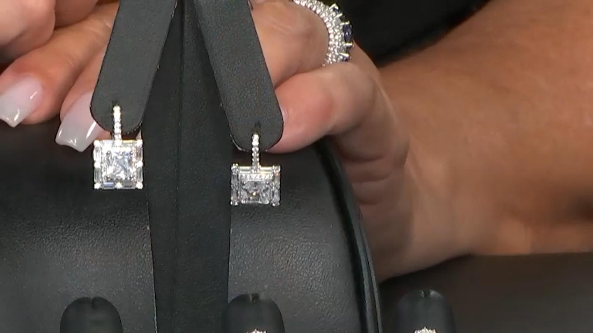 White Cubic Zirconia Rhodium Over Sterling Silver Drop Earrings 6.39ctw Video Thumbnail