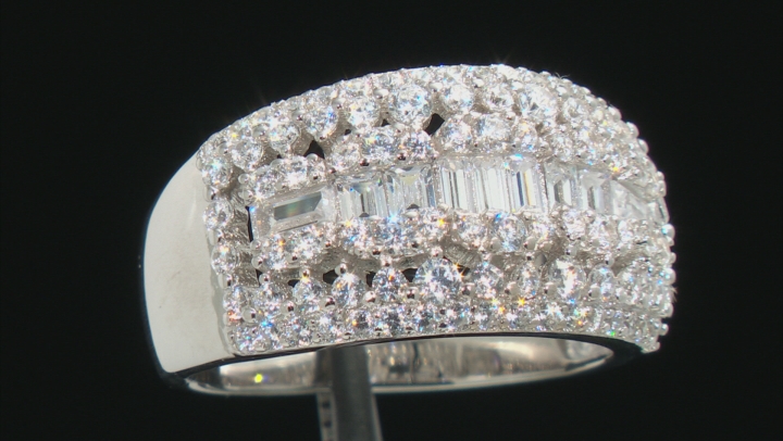 White Cubic Zirconia Rhodium Over Sterling Silver Ring 3.07ctw Video Thumbnail