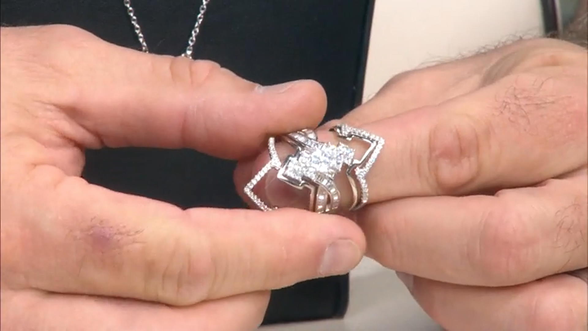 White Cubic Zirconia Rhodium Over Sterling Silver Set of 5 Rings 3.55ctw Video Thumbnail