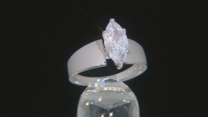 White Cubic Zirconia Rhodium Over Sterling Silver Ring 2.45ctw Video Thumbnail