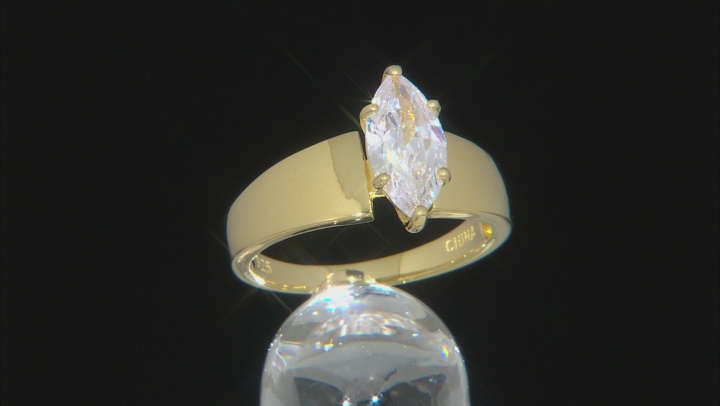 White Cubic Zirconia 18K Yellow Gold Over Sterling Silver Ring 2.45ctw Video Thumbnail