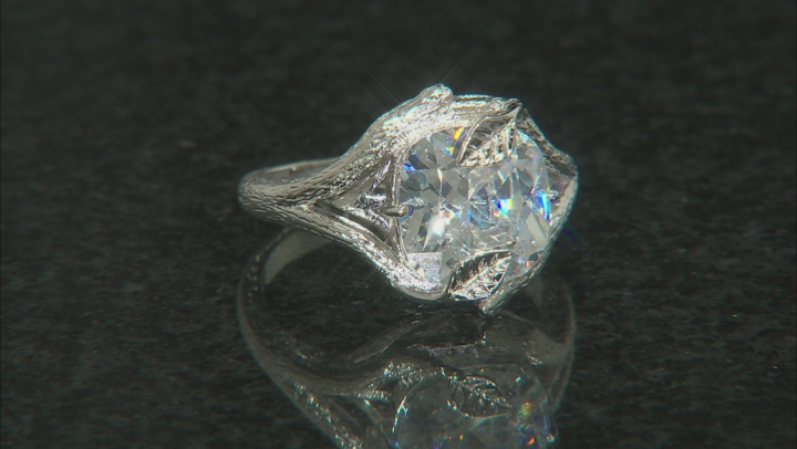 White Cubic Zirconia Rhodium Over Silver Ring 6.08ctw (3.87ctw DEW) Video Thumbnail