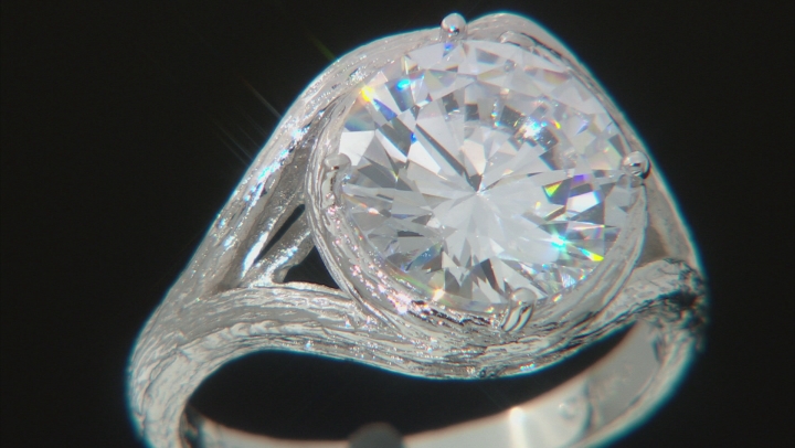 White Cubic Zirconia Rhodium Over Sterling Silver Ring 5.94ctw (3.87ctw DEW) Video Thumbnail