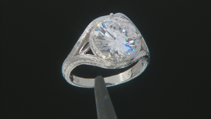 White Cubic Zirconia Rhodium Over Sterling Silver Ring 5.94ctw (3.87ctw DEW) Video Thumbnail