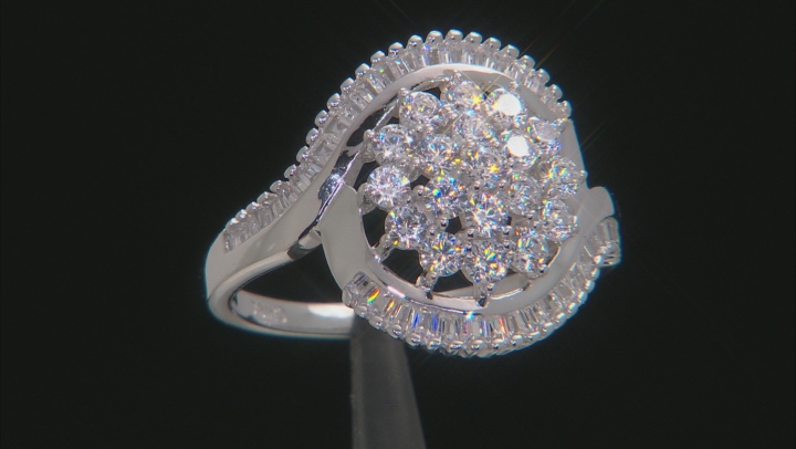 White Cubic Zirconia Rhodium Over Sterling Silver Ring 2.28ctw (0.76ctw DEW) Video Thumbnail