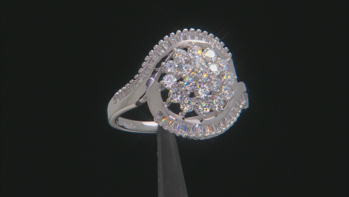 White Cubic Zirconia Rhodium Over Sterling Silver Ring 2.28ctw (0.76ctw DEW) Video Thumbnail
