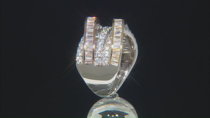 White Cubic Zirconia Rhodium And 14K Yellow And Rose Gold Over Sterling Silver Ring 3.60ctw Video Thumbnail